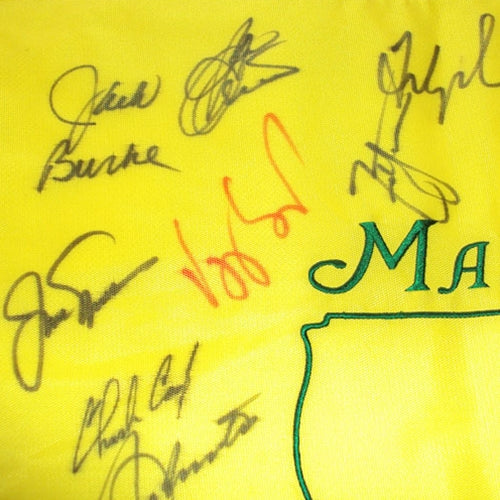 Autographed Masters Golf Pin Flag by 21 Former Champions #16-Powers Sports Memorabilia