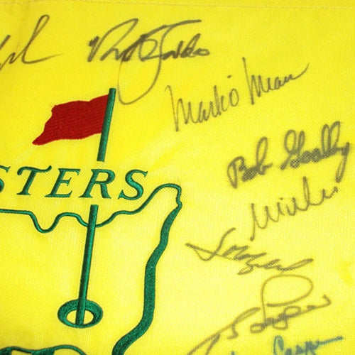 Autographed Masters Golf Pin Flag by 21 Former Champions #16-Powers Sports Memorabilia