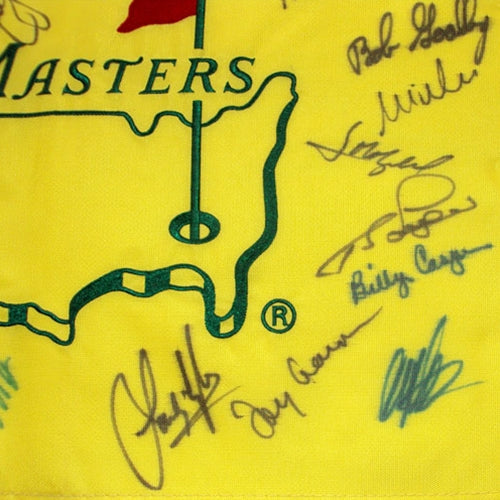 Autographed Masters Golf Pin Flag by 21 Former Champions #16-Powers Sports Memorabilia