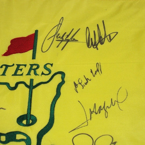 Autographed Masters Golf Pin Flag by 16 Former Champions #18-Powers Sports Memorabilia