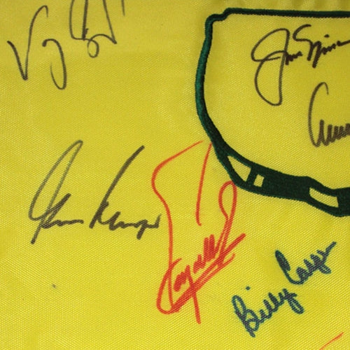 Autographed Masters Golf Pin Flag by 16 Former Champions #18-Powers Sports Memorabilia