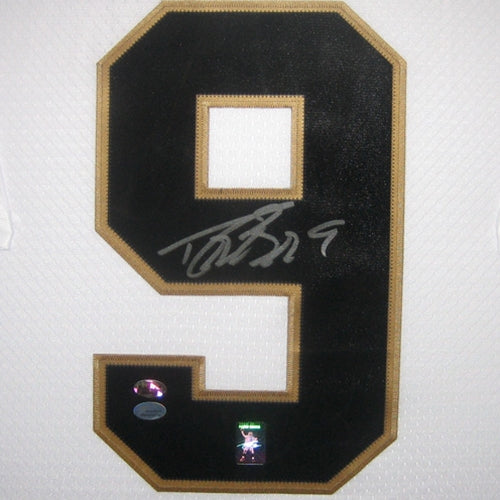 Autographed Drew Brees New Orleans Saints (White #9) Deluxe Framed Jersey - Brees Holo-Powers Sports Memorabilia