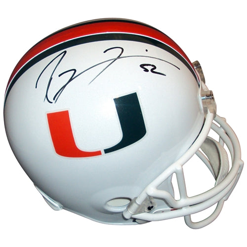 Autographed Ray Lewis Miami Hurricanes Deluxe Full-Size Replica Helmet - Beckett-Powers Sports Memorabilia