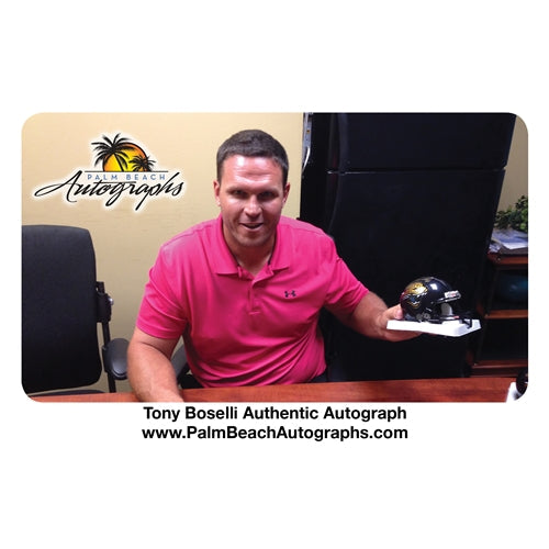 Autographed Tony Boselli Jacksonville Jaguars (Throwback) Mini Helmet-Powers Sports Memorabilia