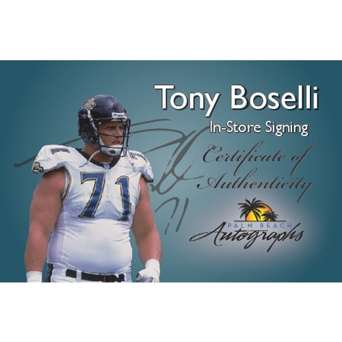 Autographed Tony Boselli Jacksonville Jaguars (Throwback) Mini Helmet-Powers Sports Memorabilia