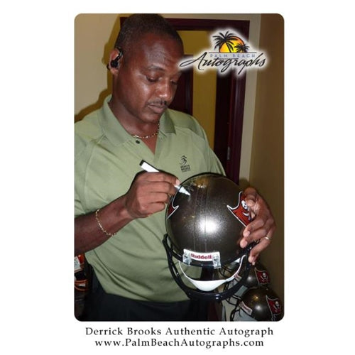 Autographed Derrick Brooks Tampa Bay Buccaneers Deluxe Full-Size Replica Helmet - JSA-Powers Sports Memorabilia