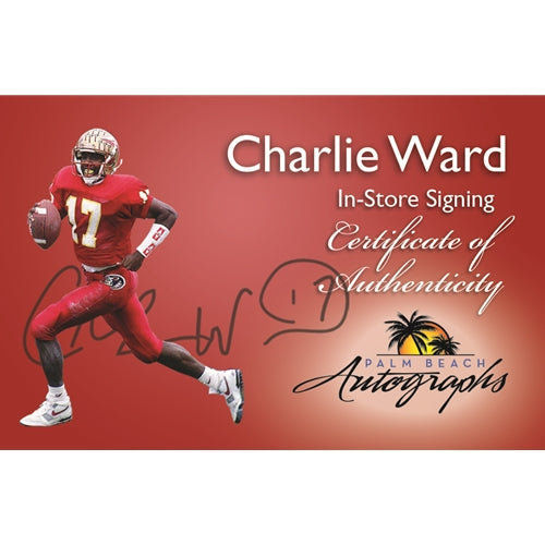 Autographed Charlie Ward FSU Florida State (Garnet #17) Custom Stitched Jersey w/ "93 Heisman"-Powers Sports Memorabilia