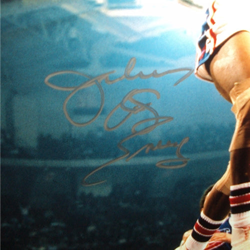 Autographed Julius "Dr. J" Erving Philadelphia 76ers Deluxe Framed 16x20 Photo-Powers Sports Memorabilia