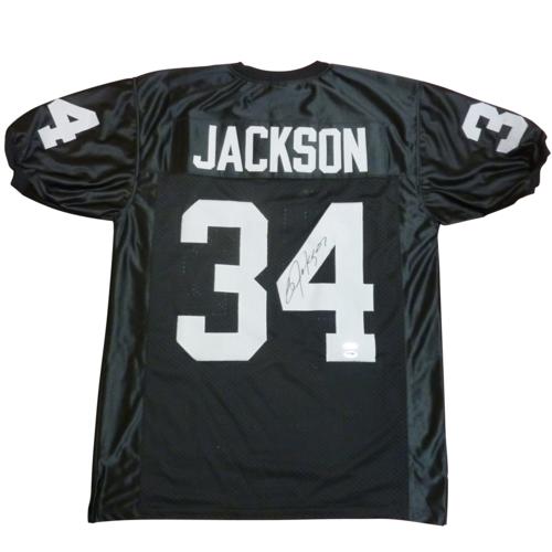 Autographed Bo Jackson Oakland Raiders (Black #34) Custom Jersey - PSA-Powers Sports Memorabilia