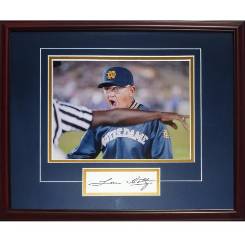Autographed Lou Holtz Notre Dame Irish "Signature Series" Frame - JSA-Powers Sports Memorabilia