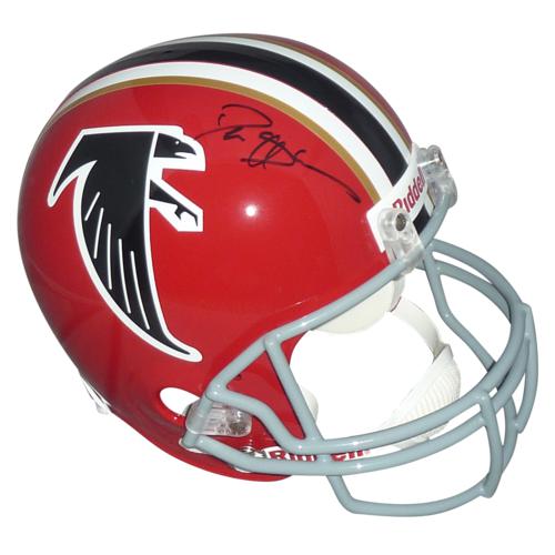 Autographed Deion Sanders Atlanta Falcons (Throwback Red) Deluxe Full-Size Replica Helmet-Powers Sports Memorabilia