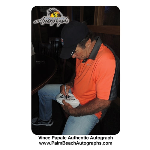 Autographed Vince Papale Philadelphia Eagles Logo Football w/ Invincible Inscription - JSA-Powers Sports Memorabilia
