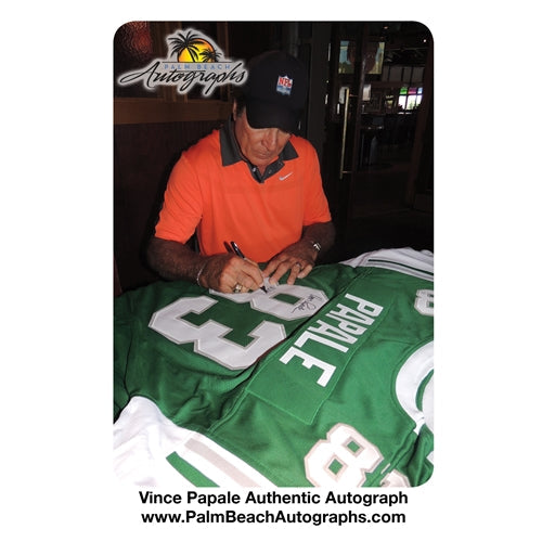 Autographed Vince Papale Philadelphia Eagles (Green #83) Custom Jersey - Beckett-Powers Sports Memorabilia