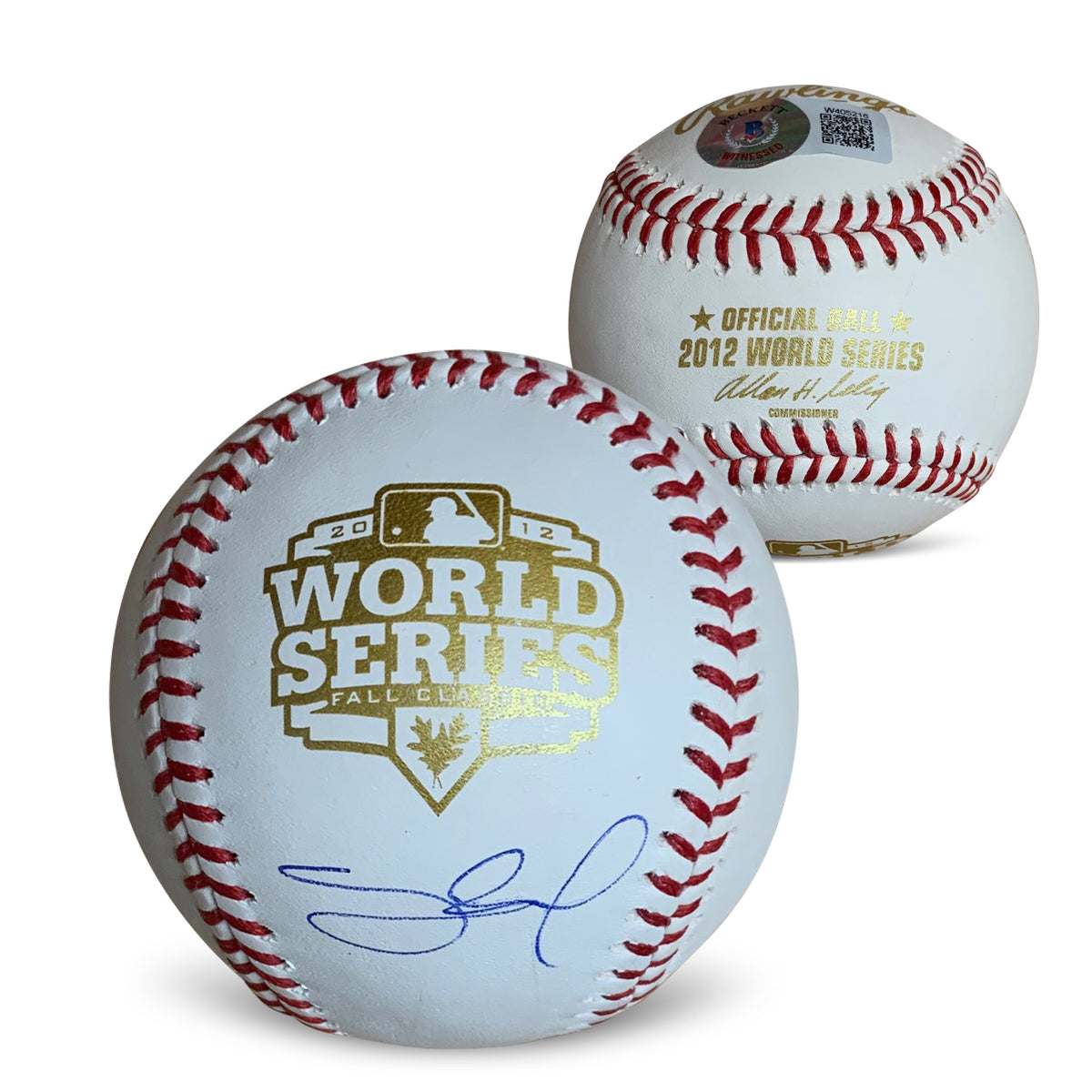 Pablo Sandoval Autographed 2012 World Series Signed Baseball Beckett COA With UV Display Case-Powers Sports Memorabilia