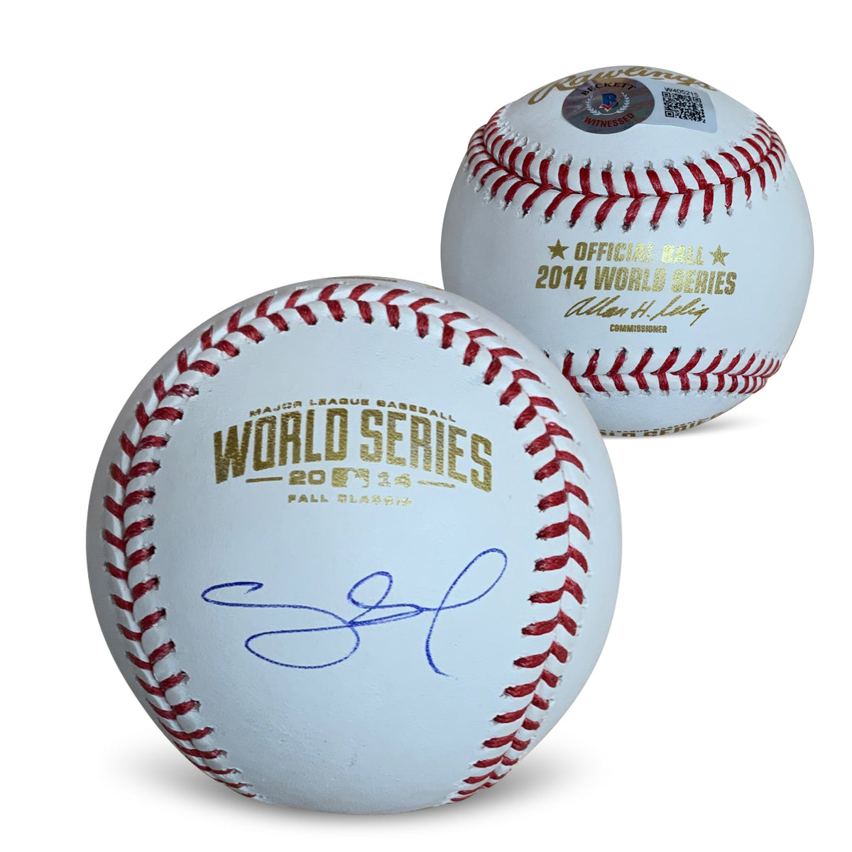Pablo Sandoval Autographed 2014 World Series Signed Baseball Beckett COA With UV Display Case-Powers Sports Memorabilia