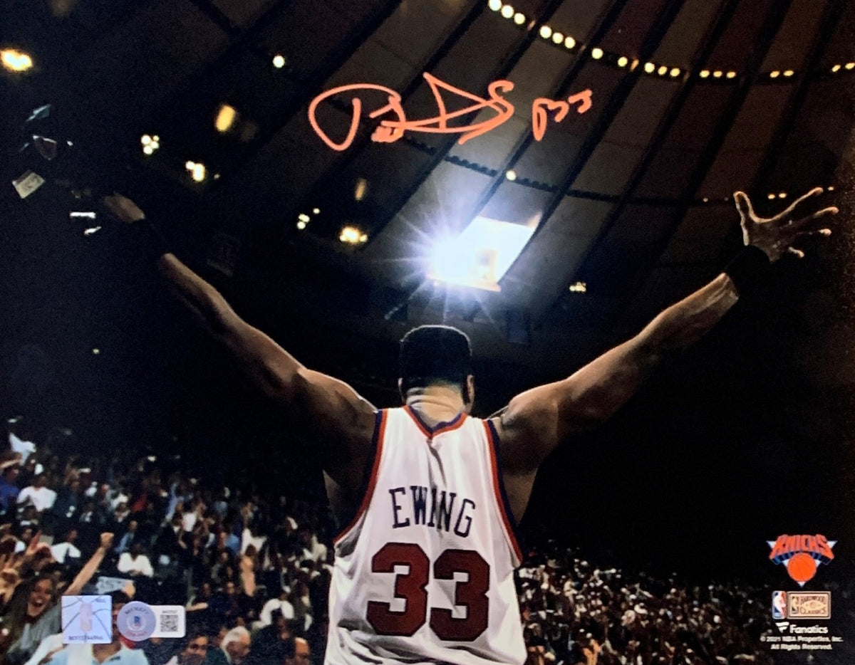 Patrick Ewing Autographed New York Knicks Signed 11x14 Basketball Photo Beckett COA-Powers Sports Memorabilia