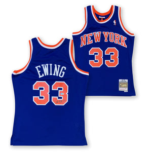 Patrick Ewing Autographed New York Knicks Signed Mitchell & Ness Swingman Basketball Jersey Beckett COA-Powers Sports Memorabilia