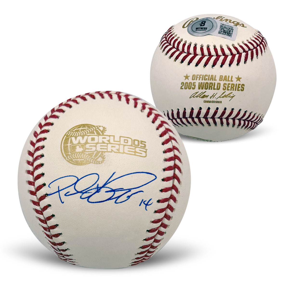 Paul Konerko Autographed Chicago White 2005 World Series Signed Baseball Beckett COA With UV Display Case-Powers Sports Memorabilia