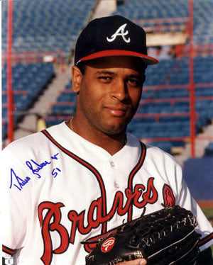 Pedro Borbon, Jr. Autographed Atlanta Braves MLB Licensed 8x10 Photo #51-COA (1995 WS Champ)-Powers Sports Memorabilia