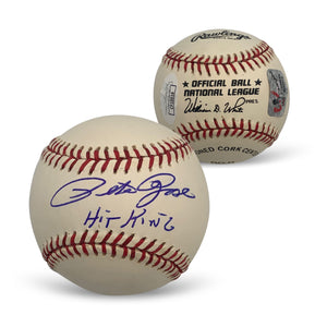 Pete Rose Autographed MLB National League Signed Baseball Hit King JSA COA With UV Display Case