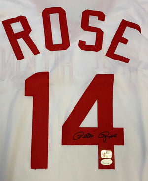 Pete Rose Autographed Cincinnati Signed Custom Baseball Jersey HIT KING JSA COA-Powers Sports Memorabilia
