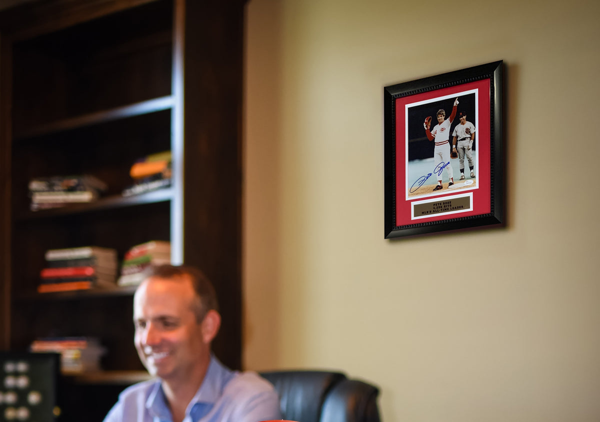 Pete Rose Autographed Cincinnati Signed Framed 8x10 Photo 4192 4256 Hit JSA COA-Powers Sports Memorabilia