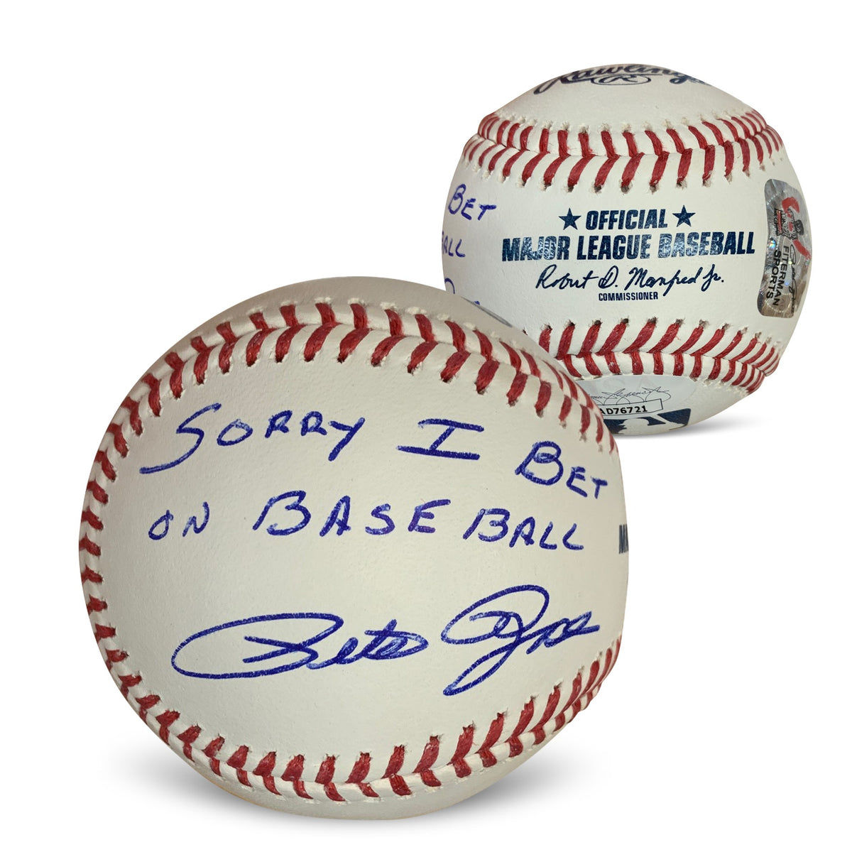 Pete Rose Autographed MLB Signed Sorry I Bet On Baseball JSA COA With