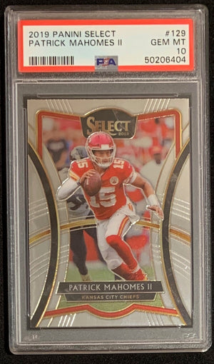 Patrick Mahomes 2019 Panini Select Football Card #129 Graded PSA 10-Powers Sports Memorabilia