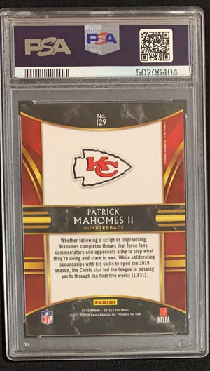 Patrick Mahomes 2019 Panini Select Football Card #129 Graded PSA 10-Powers Sports Memorabilia
