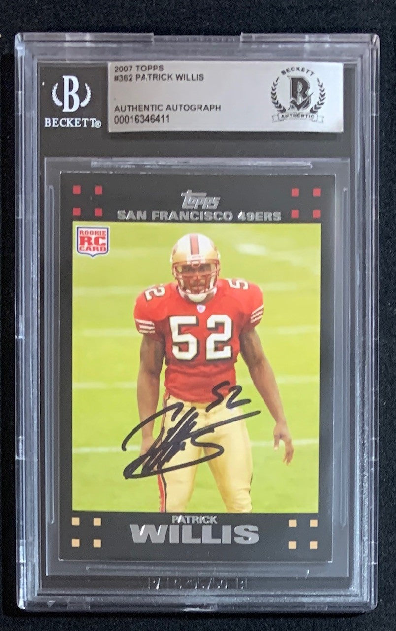 Patrick Willis 2007 Topps Signed Football Rookie Card #362 Auto Beckett-Powers Sports Memorabilia