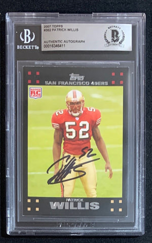 Patrick Willis 2007 Topps Signed Football Rookie Card #362 Auto Beckett-Powers Sports Memorabilia