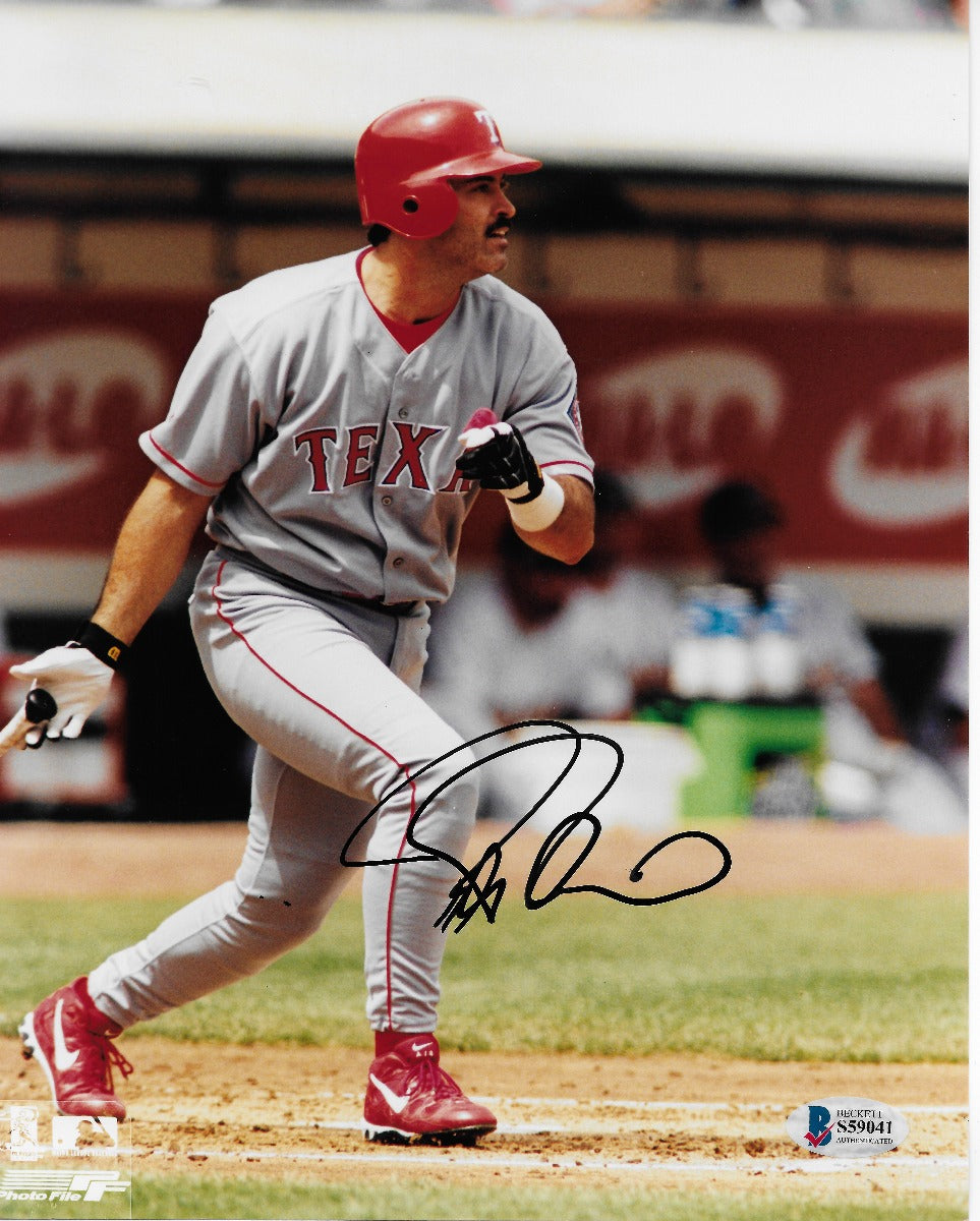 Rafael Palmeiro Autographed Texas Rangers 8x10 Photo Beckett Authenticated-Powers Sports Memorabilia