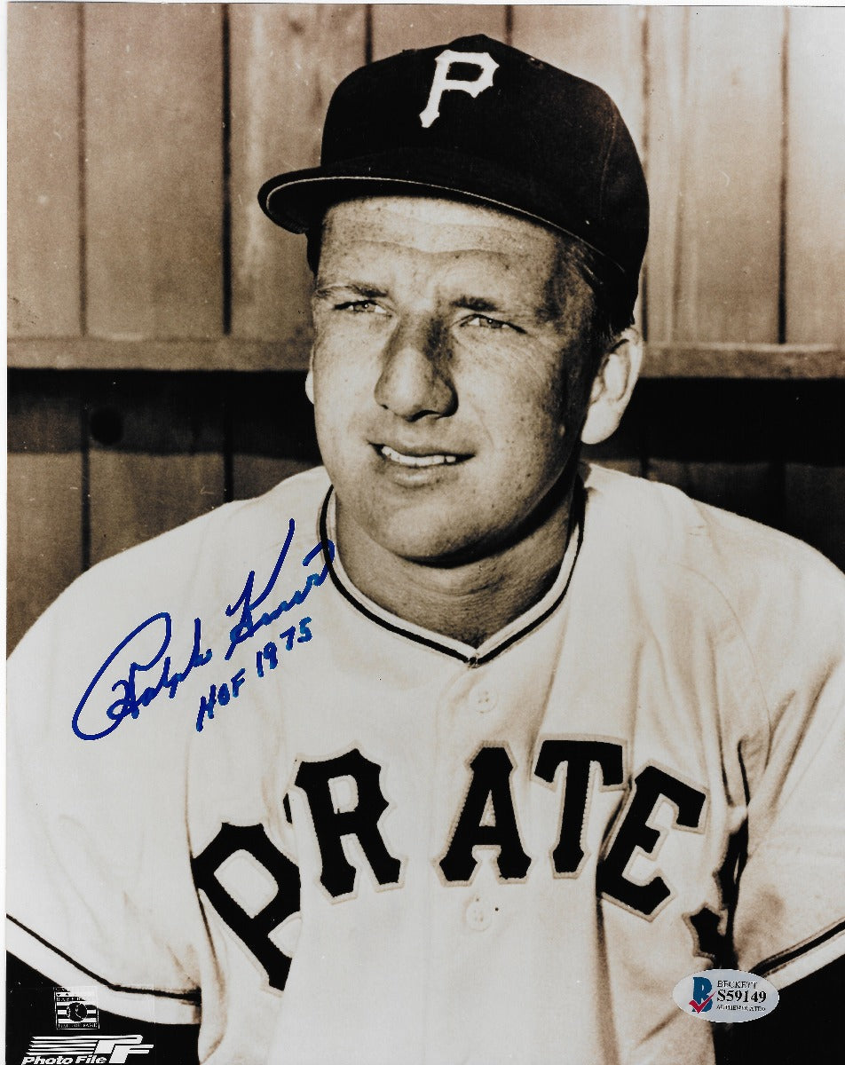 Ralph Kiner Autographed Pittsburgh Pirates 8x10 Photo W/HOF 1975 Beckett Authenticated-Powers Sports Memorabilia