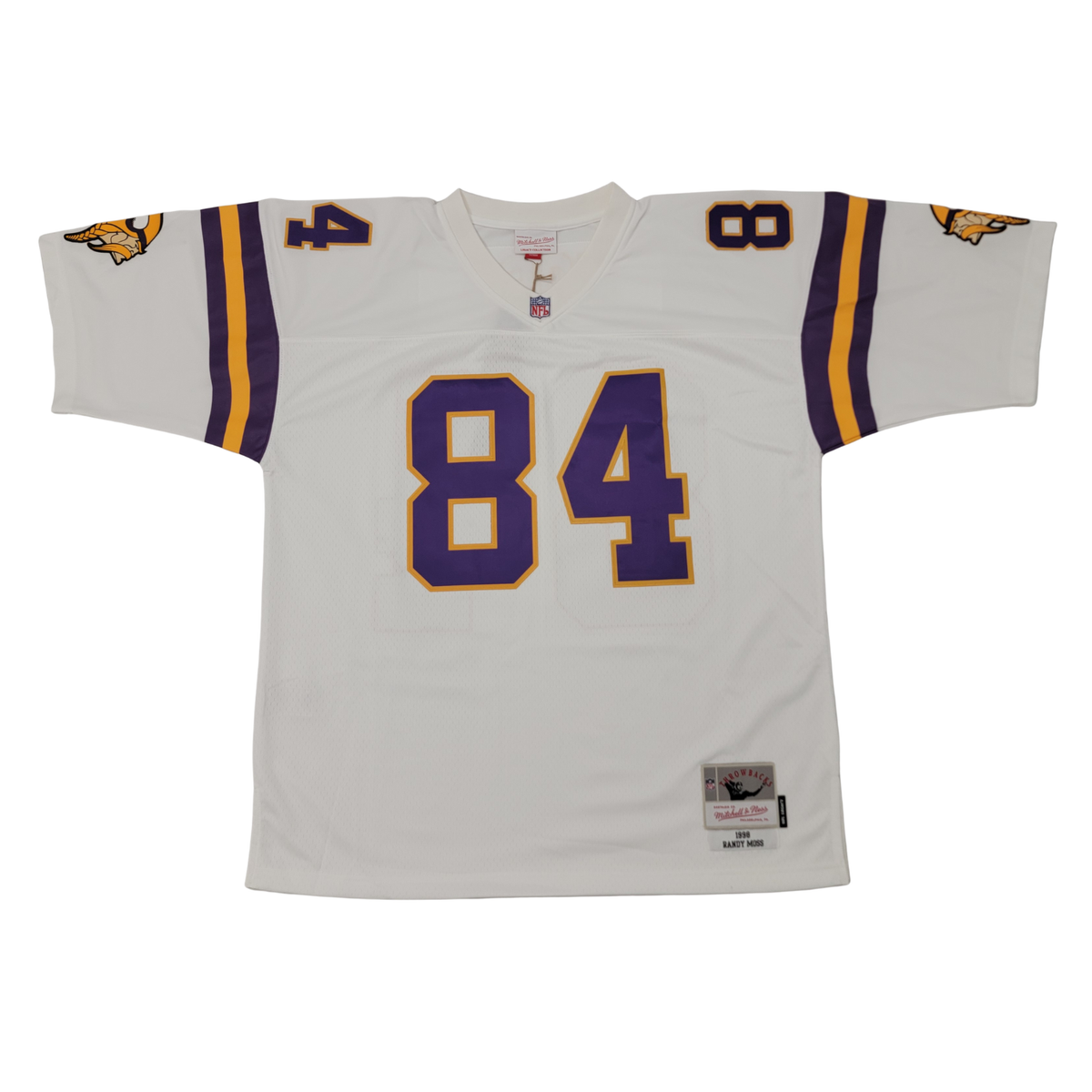 Randy Moss Signed 1998 Minnesota Vikings White Mitchell & Ness Jersey | - Beckett-Powers Sports Memorabilia