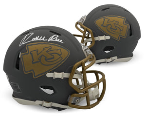 Rashee Rice Autographed Kansas City Chiefs Signed Slate Football Mini Helmet Beckett COA-Powers Sports Memorabilia