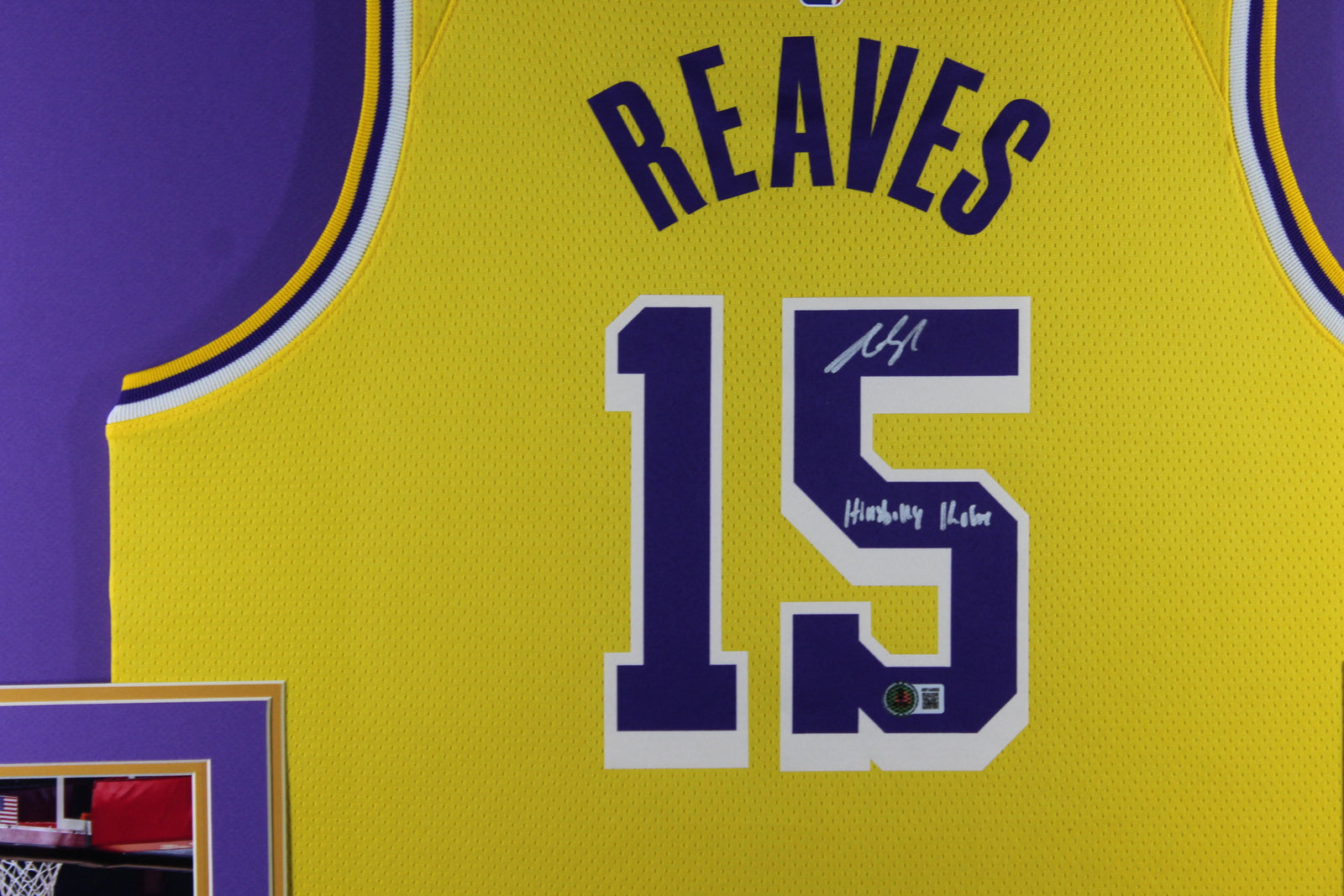Austin Reaves Autographed Los Angeles Lakers Signed Nike Swingman Gold Basketball Framed Jersey HILLBILLY KOBE Beckett Authenticated COA-Powers Sports Memorabilia