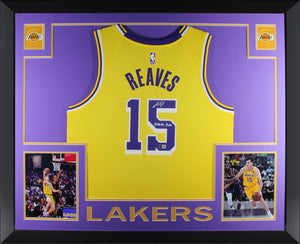 Austin Reaves Autographed Los Angeles Lakers Signed Nike Swingman Gold Basketball Framed Jersey HILLBILLY KOBE Beckett Authenticated COA-Powers Sports Memorabilia