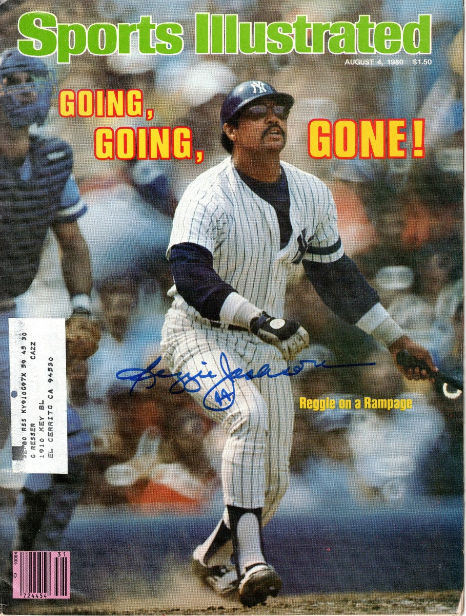 Reggie Jackson Autographed New York Yankees Sports Illustrated 8/4/80 Beckett Witnessed-Powers Sports Memorabilia