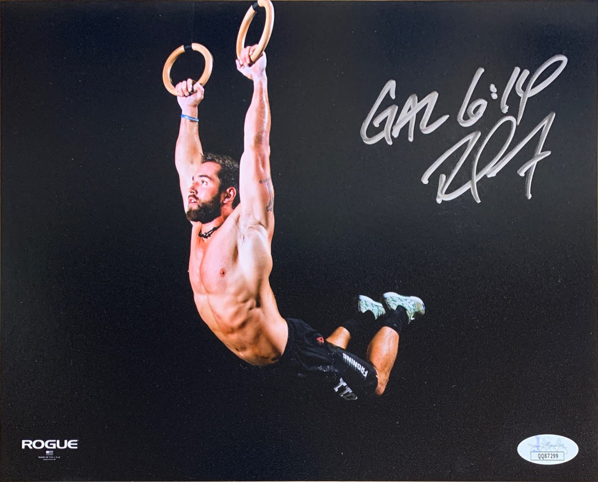 Rich Froning Jr Autographed Fitness Signed Muscle Up 8x10 Photo JSA COA-Powers Sports Memorabilia