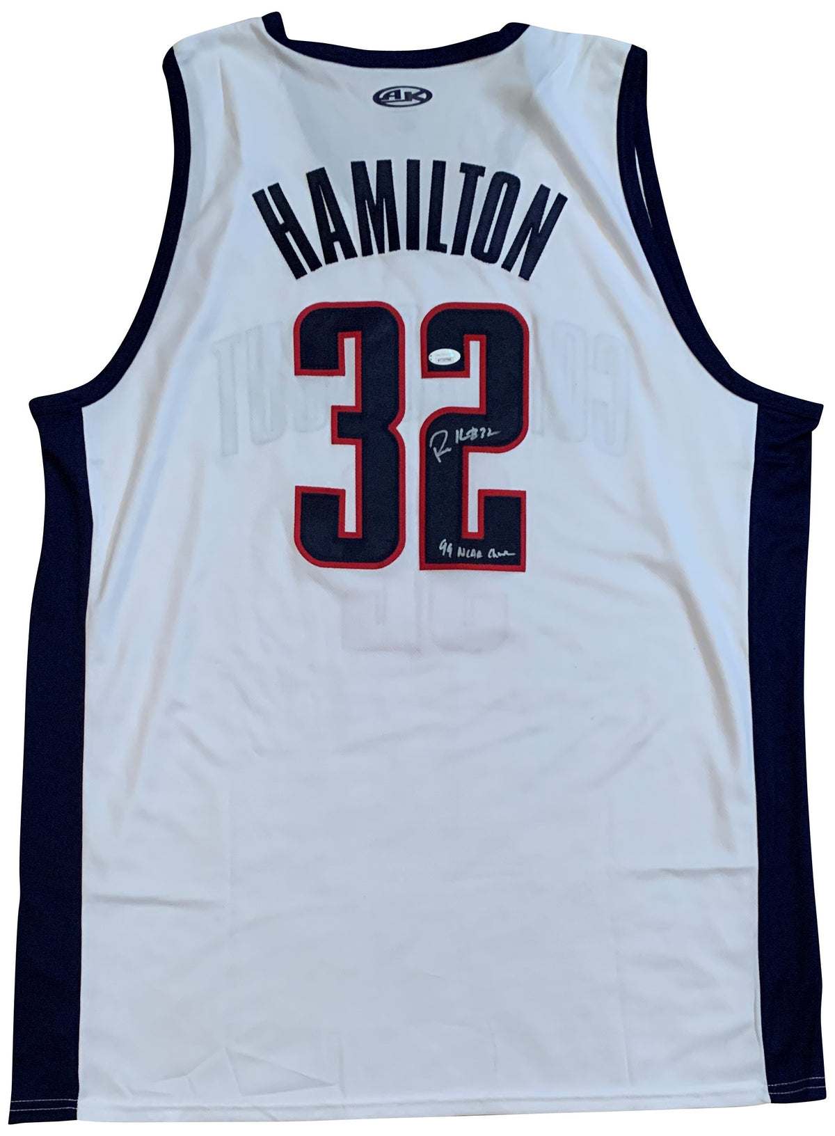 Richard Hamilton Autographed College Style Signed Basketball Jersey 1999 CHAMPS JSA COA-Powers Sports Memorabilia