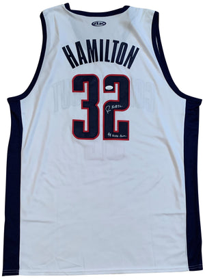 Richard Hamilton Autographed College Style Signed Basketball Jersey 1999 CHAMPS JSA COA-Powers Sports Memorabilia