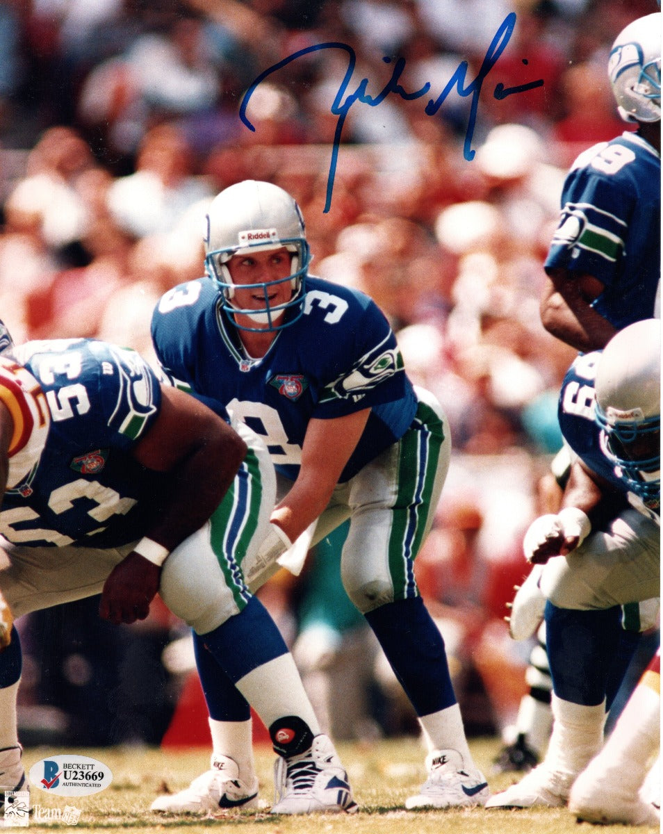Rick Mirer Autographed Seattle Seahawks 8x10 Photo Beckett Authenticated-Powers Sports Memorabilia