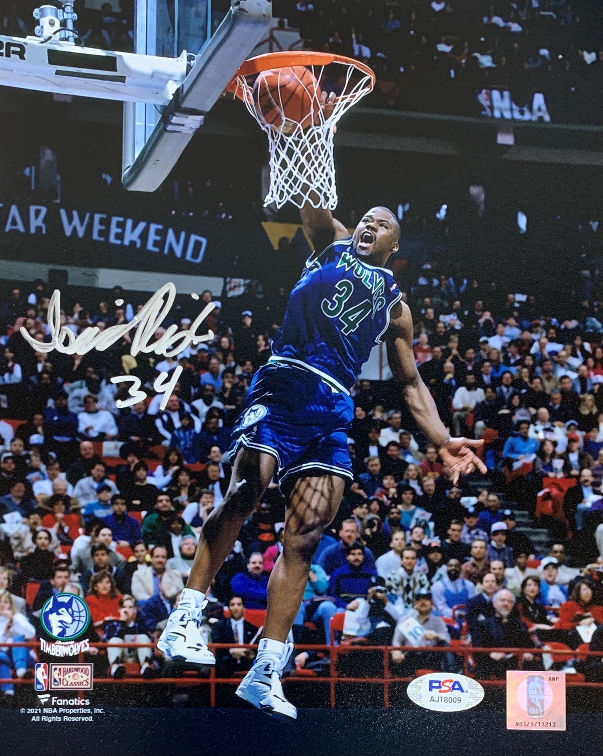 Isaiah Rider JR Autographed Minnesota 1994 Slam Dunk Champion Signed 8x10 Basketball Photo PSA DNA COA-Powers Sports Memorabilia