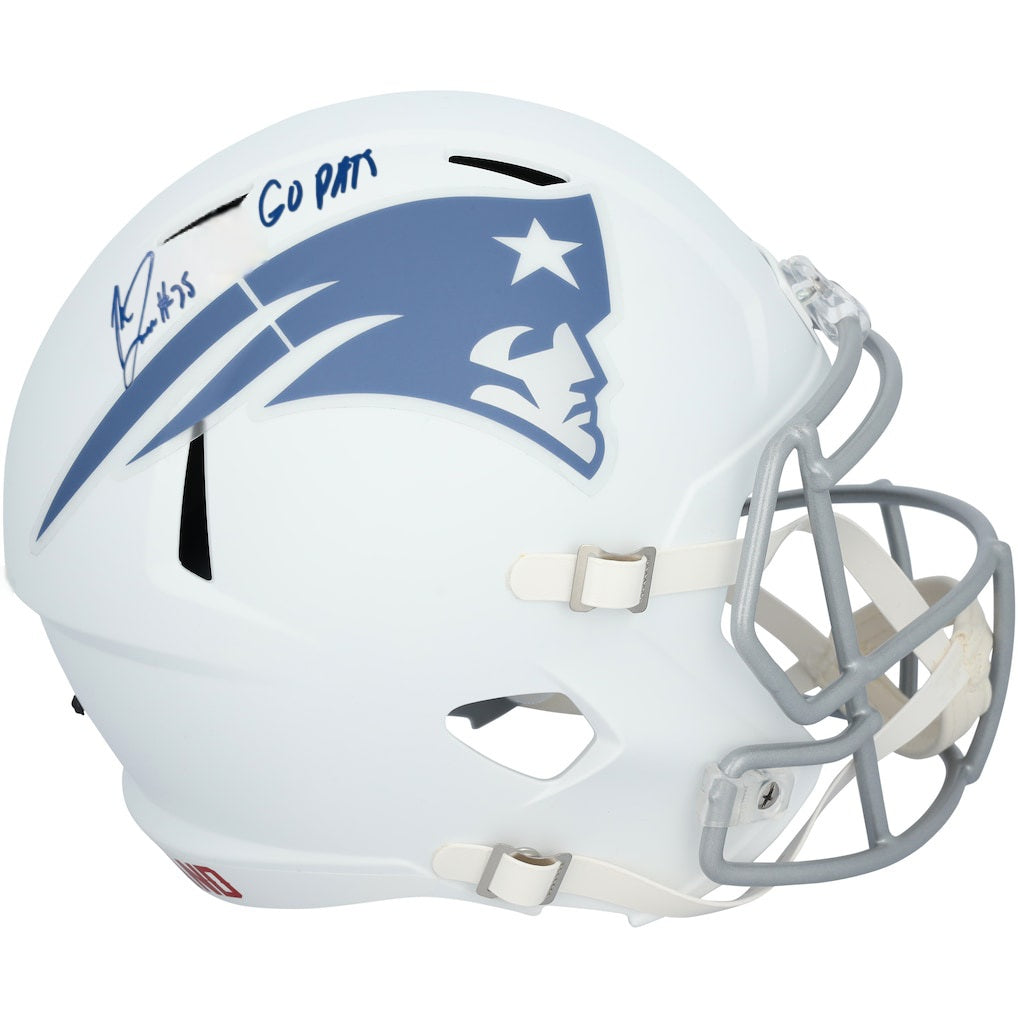 Marcus Jones New England Patriots Signed & Inscribed Rivalry Speed Replica Helmet-Powers Sports Memorabilia