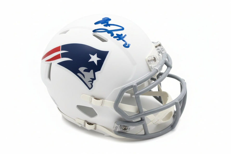 Marcus Jones New England Signed Rivalries Mini-Helmet-Powers Sports Memorabilia