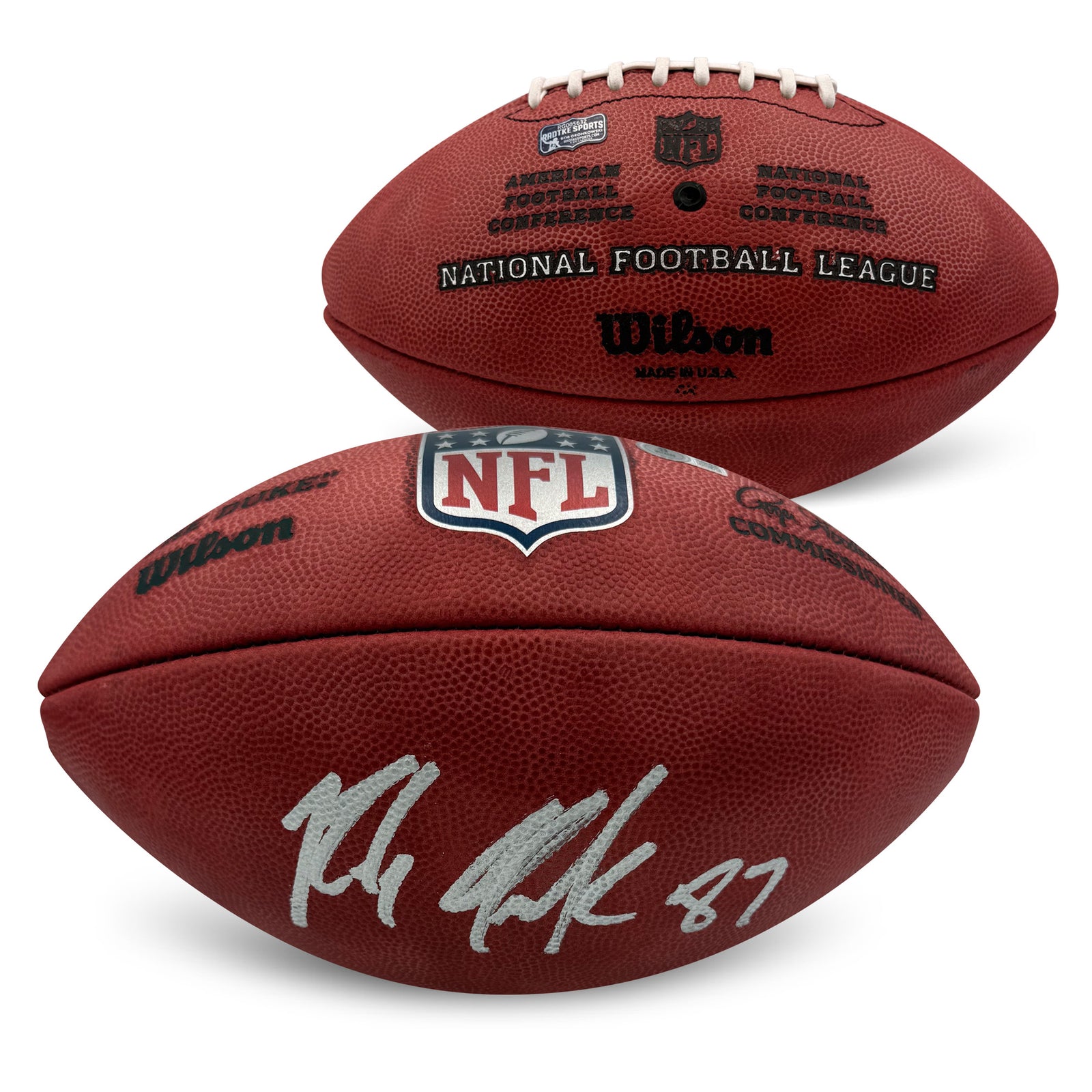Rob Gronkowski Autographed NFL Duke Authentic Game Signed Football Beckett Certified COA-Powers Sports Memorabilia