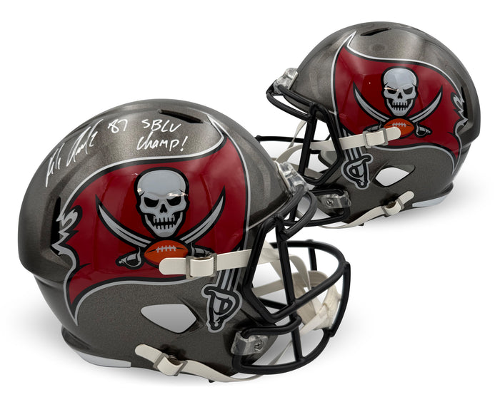 Rob Gronkowski Autographed Tampa Bay Buccaneers Signed Full Size Football Replica Helmet SB LV CHAMP Beckett Certified COA-Powers Sports Memorabilia