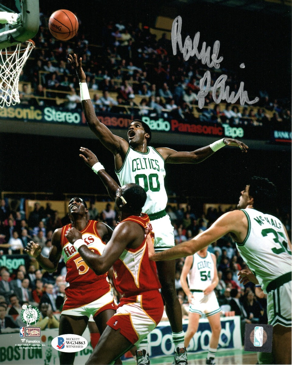 Robert Parish Autographed Boston Celtics 8x10 Photo Beckett Witnessed-Powers Sports Memorabilia