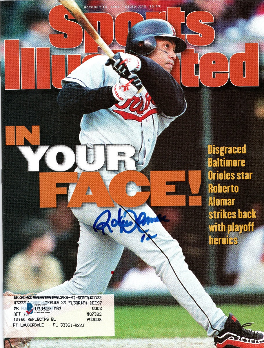 Roberto Alomar Autographed Baltimore Orioles Sports Illustrated 10/14/96 Beckett Authenticated-Powers Sports Memorabilia