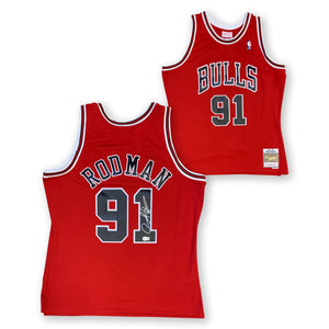 Dennis Rodman Autographed Chicago Bulls Signed Mitchell and Ness Swingman Basketball Beckett COA-Powers Sports Memorabilia